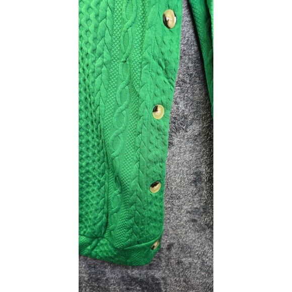 Fashion Cable Knit Textured Sweatshirt Womens 2XL Green NEW Side Button Detail - Picture 4 of 8